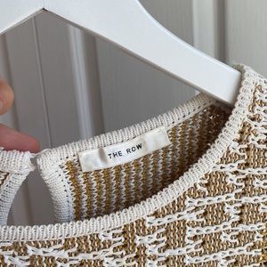 The Row Ayaka Patchwork Woven Short-Sleeve Top